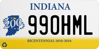 IN license plate 990HML