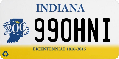 IN license plate 990HNI