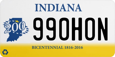 IN license plate 990HON