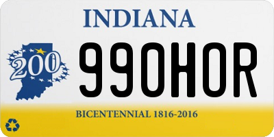 IN license plate 990HOR