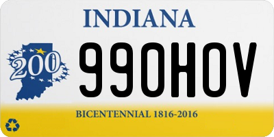 IN license plate 990HOV