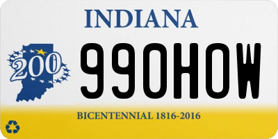 IN license plate 990HOW