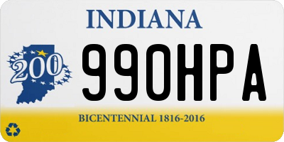 IN license plate 990HPA