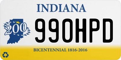 IN license plate 990HPD