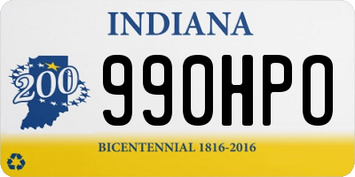 IN license plate 990HPO