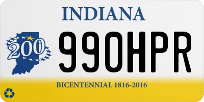 IN license plate 990HPR