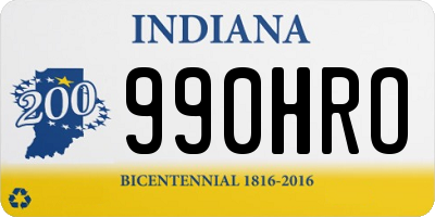 IN license plate 990HRO