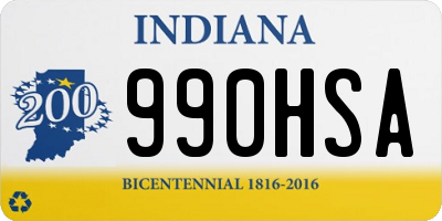 IN license plate 990HSA