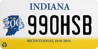 IN license plate 990HSB