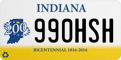 IN license plate 990HSH