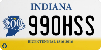 IN license plate 990HSS