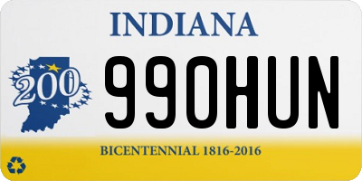 IN license plate 990HUN