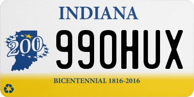 IN license plate 990HUX