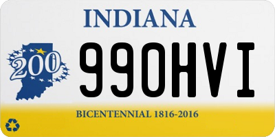 IN license plate 990HVI