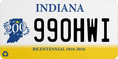 IN license plate 990HWI