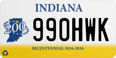 IN license plate 990HWK