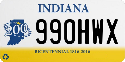 IN license plate 990HWX