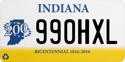 IN license plate 990HXL