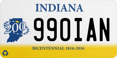 IN license plate 990IAN