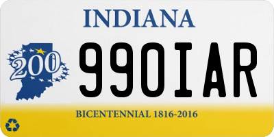 IN license plate 990IAR