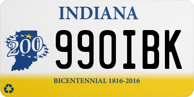 IN license plate 990IBK