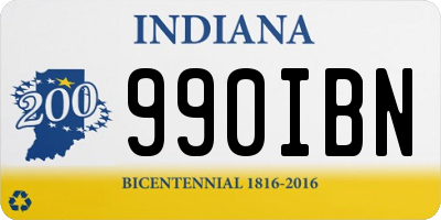 IN license plate 990IBN