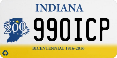 IN license plate 990ICP