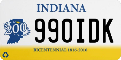 IN license plate 990IDK