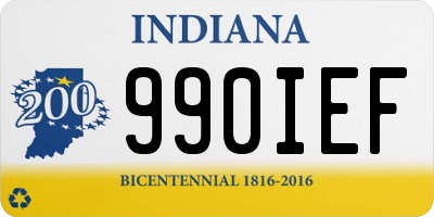 IN license plate 990IEF