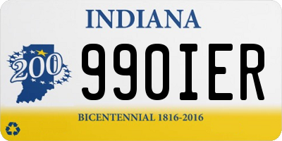 IN license plate 990IER