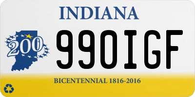 IN license plate 990IGF