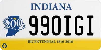 IN license plate 990IGI