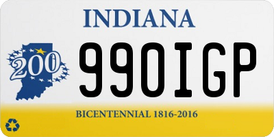 IN license plate 990IGP