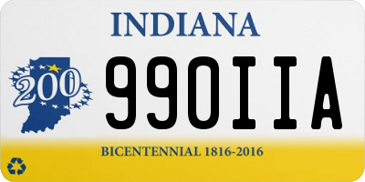 IN license plate 990IIA