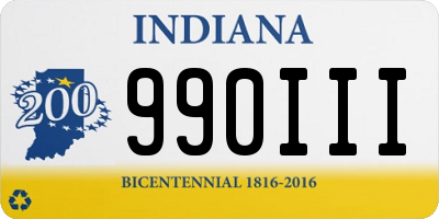 IN license plate 990III