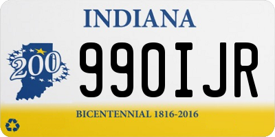 IN license plate 990IJR