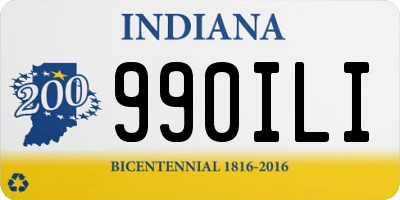 IN license plate 990ILI