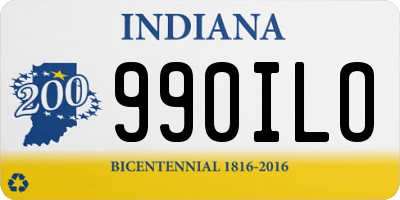 IN license plate 990ILO