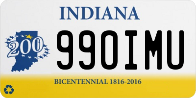 IN license plate 990IMU