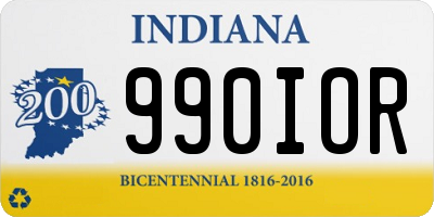 IN license plate 990IOR