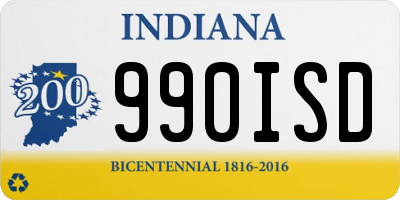 IN license plate 990ISD