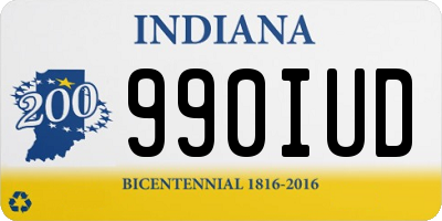 IN license plate 990IUD