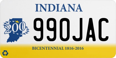 IN license plate 990JAC