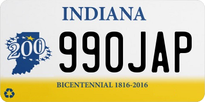 IN license plate 990JAP