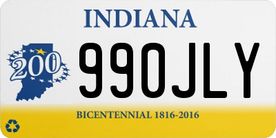 IN license plate 990JLY