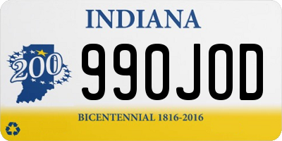 IN license plate 990JOD