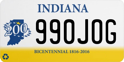 IN license plate 990JOG