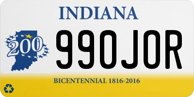 IN license plate 990JOR