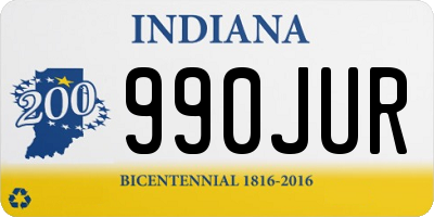 IN license plate 990JUR