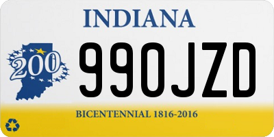 IN license plate 990JZD